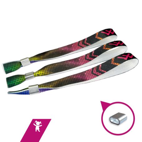 Pulsera de tela (15x300mm, impresión a color en un lado) - con anillo de aluminio - EXPRESS