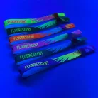 Pulsera de tela - Tamaño infantil (15x300mm, impresión a color FLUO en un lado) - con anillo de plástico