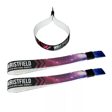 Pulsera de tela Para Niños (15x300mm, impresión a color en un lado) - con anillo de plástico
