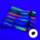 Pulsera de tela - Tamaño infantil (15x300mm, impresión a color FLUO en un lado) - con anillo de plástico reutilizable