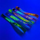 Pulsera de Textil (15x340mm, impresión FLUO a un lado, con datos variables) - con anillo de bambú-plástico auto-cerrable