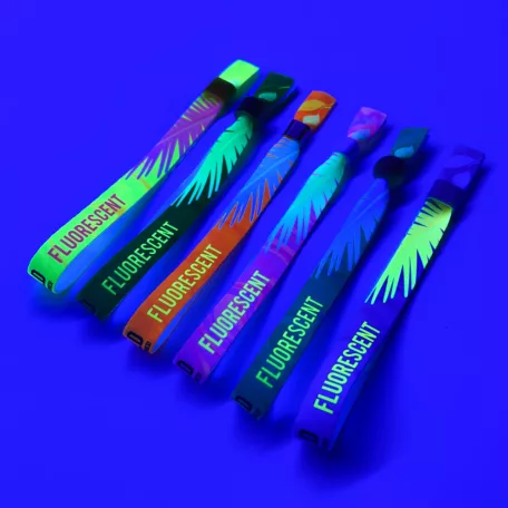 Pulsera de Textil (15x340mm, impresión FLUO a un lado) - con anillo de plástico auto-cerrable