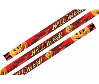   Pulsera de Tela (15x340mm, impresión a color en un lado) - Con anillo de cierre de plástico negro - Calabazas de Halloween