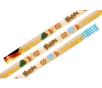   Pulsera de tela de satén colorido estampado de 15mm - Oktoberfest con pretzel - con anillo de cierre plástico