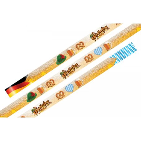Pulsera de tela de satén colorido estampado de 15mm - Oktoberfest con pretzel - con anillo de cierre plástico