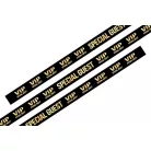 Pulsera de Textil (15x340mm, impresión en color en un lado) - con anillo de plástico auto-cerrable negro - diseño VIP Special Guest