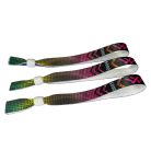 Pulsera de Textil (15x340mm, impresión en color en un lado, con datos variables) - con anillo de plástico reutilizable