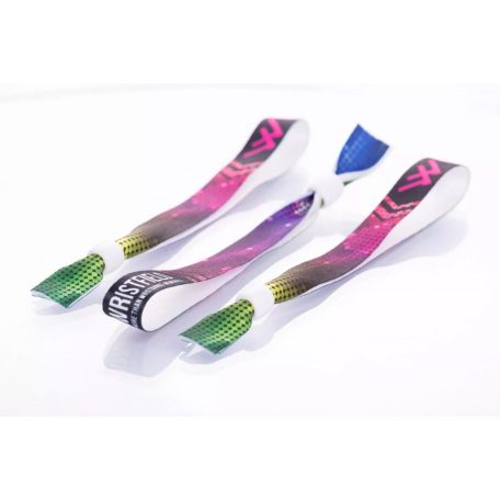 Pulsera de Textil (15x340mm, impresión en color en un lado) - con anillo de plástico reutilizable - EXPRESS