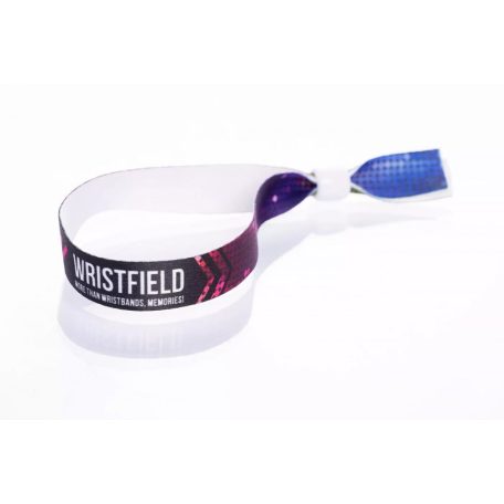 Pulsera de Textil (15x340mm, impresión en color en un lado) - con anillo de plástico reutilizable - EXPRESS