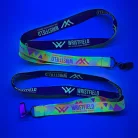 Lanyard de Satén con texto impreso de 20x900mm - Con impresión FLUO - Con porta pases