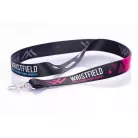 Lanyard de Satén con texto impreso de 20x900mm - Con mosquetón de gota