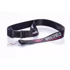Lanyard de Satén con texto impreso de 20x900mm - Con mosquetón de gota y cierre de seguridad