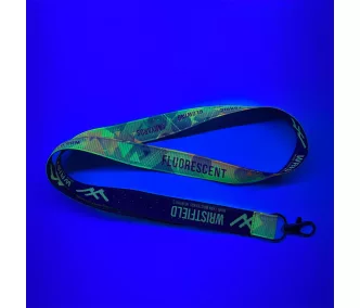   Lanyard acanalado con inscripción en color en ambos lados, impresión FLUO - 20x900mm - Con mosquetón de gota