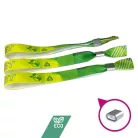 Brazalete de R-PET (Hecho de botellas de PET recicladas, 15x340mm, impresión a color en un lado) - con anillo de aluminio