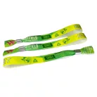 Brazalete de R-PET (Hecho de botellas de PET recicladas, 15x340mm, impresión a color en un lado, datos variables) - con anillo de aluminio