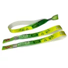 Brazalete de R-PET (Hecho de botellas de PET recicladas, 15x340mm, impresión a color en un lado, datos variables) - con anillo de aluminio