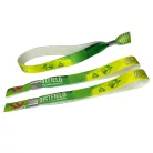 Brazalete de R-PET (Hecho de botellas de PET recicladas, 15x340mm, impresión a color en un lado) - con anillo de aluminio