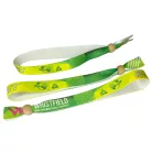 Brazalete de R-PET (Hecho de botellas de PET recicladas, 15x340mm, impresión a color en un lado) - con perla de bambú reciclado