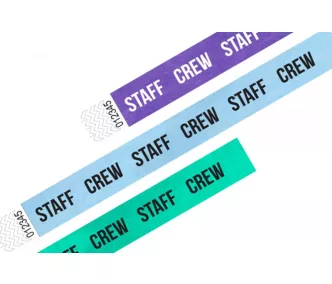 Pulsera Tyvek de 1" con diseño - STAFF CREW