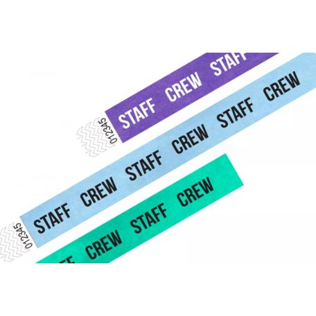 Pulsera Tyvek de 1" con diseño - STAFF CREW