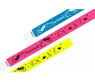 Pulsera Tyvek de 3/4" con diseño - Carnival