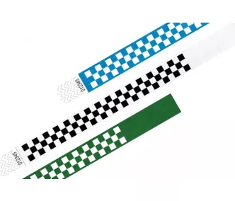 Pulsera Tyvek de 3/4" con diseño - Tablero de ajedrez