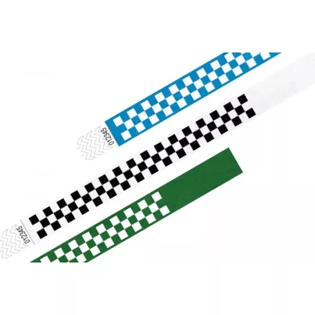 Pulsera Tyvek de 3/4" con diseño - Tablero de ajedrez