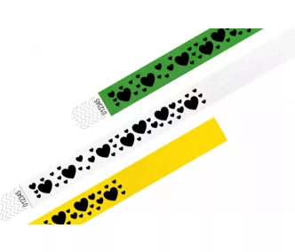 Pulsera Tyvek de 3/4" con diseño - Corazones