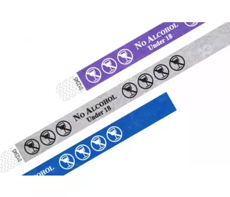 Pulsera Tyvek de 3/4" con diseño - No Alcohol U18