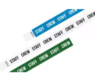 Pulsera Tyvek de 3/4" con diseño - STAFF CREW