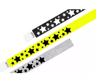 Pulsera Tyvek de 3/4" con diseño - Estrellas