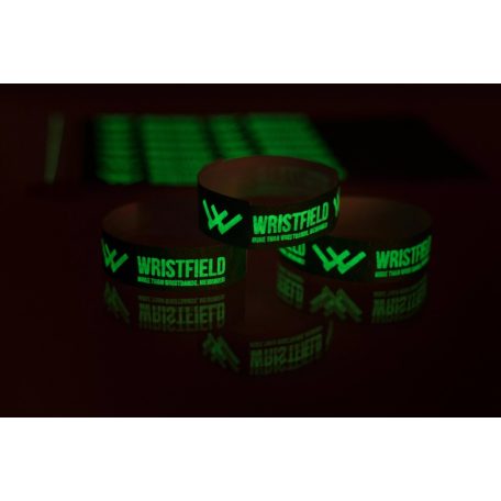 Pulseras Tyvek de 3/4" con texto fosforescente