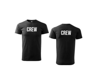 Camiseta unisex con cuello redondo con inscripción CREW