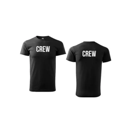 Camiseta unisex con cuello redondo con inscripción CREW