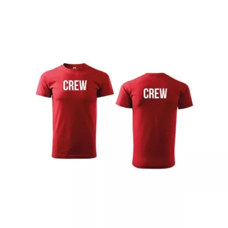Camiseta unisex con cuello redondo con inscripción CREW