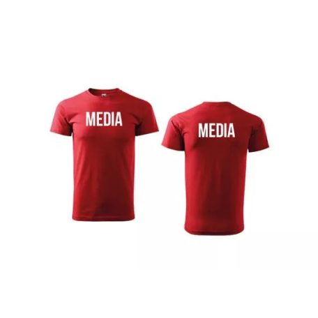 Camiseta unisex con cuello redondo con inscripción MEDIA