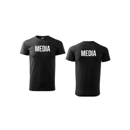 Camiseta unisex con cuello redondo con inscripción MEDIA