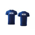 Camiseta unisex con cuello redondo con inscripción MEDIA