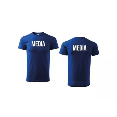 Camiseta unisex con cuello redondo con inscripción MEDIA