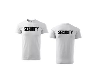 Camiseta unisex con cuello redondo con inscripción SECURITY