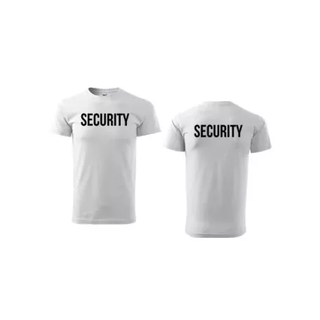 Camiseta unisex con cuello redondo con inscripción SECURITY