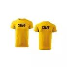 Camiseta unisex con cuello redondo con inscripción STAFF