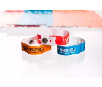   Pulsera de Vinilo Recta Reutilizable - Con inscripción de 1 color